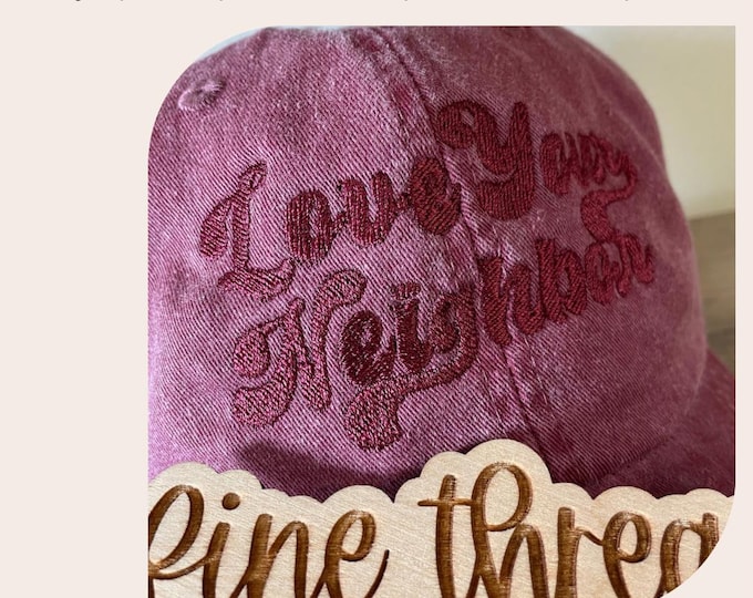 Unisex Adult Love Your Neighbor Vintage Baseball Cap Hat Human Christian Faith Inspirational