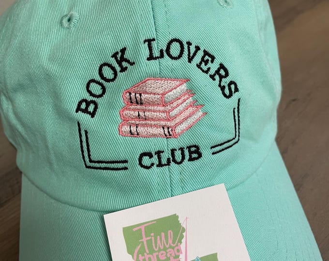 Ladies Book Lovers Club Baseball Cap Hat LEATHER strap Mom Mother Teacher Book Club Worm Reading One More Chapter Library Nerd Gift