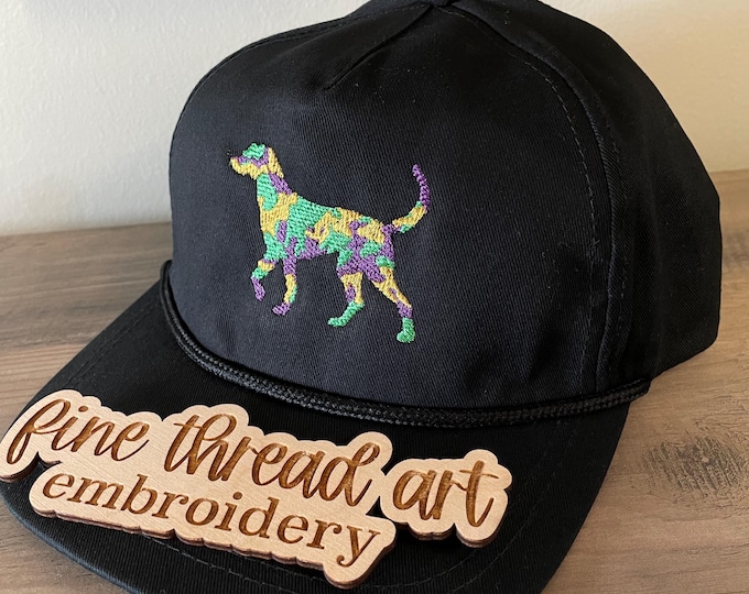 Adult Unisex Mardi Gras Camo Dog Rope Cap Hat SnapBack Louisiana Cajun Hunting Bayou