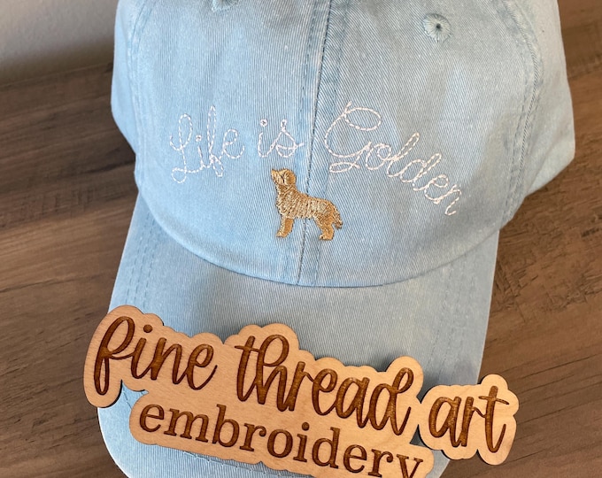 LADIES Unisex Adult Hat Life is Golden Dog Hat Baseball Cap Labrador Pet Mom Golden Retriever Doodle Dog Mom