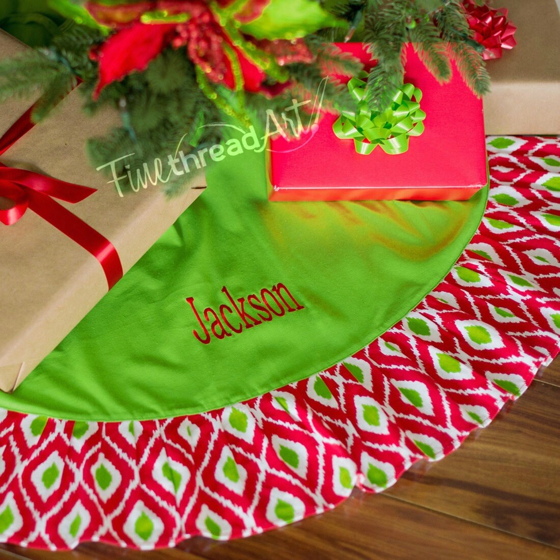 Lime Green Christmas Tree Skirt 