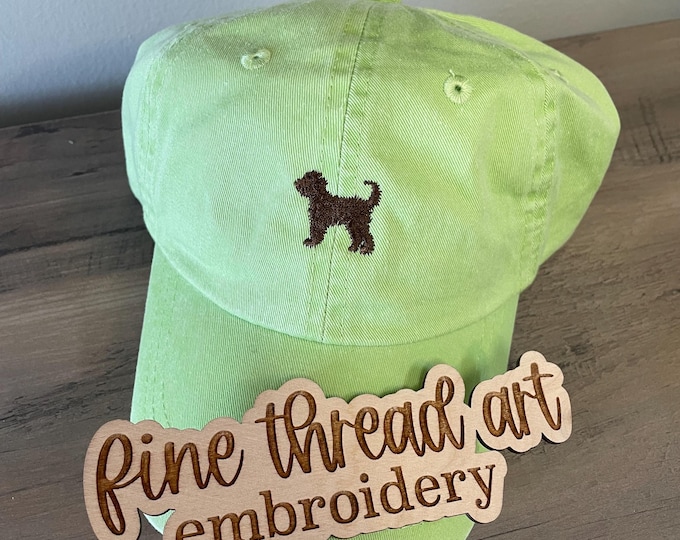 KIDS Doodle Dog Mini Design Baseball Cap Hat Leather Strap Labradoodle Poodle Mix