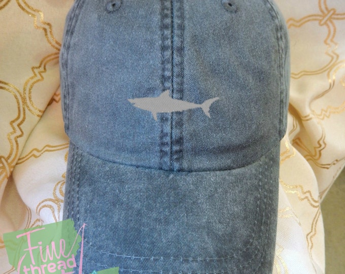 Kids or Adult Ladies Size Shark Mini Design Baseball Cap Hat Leather Strap Beach hat Vacation Beach Baby Mommy Daddy Fin Fish Beach Ocean