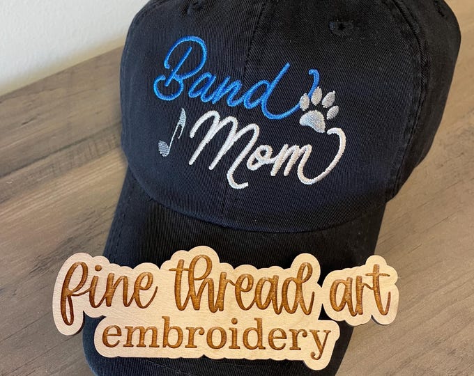 Adult Unisex Ladies Band Mom Hat Baseball Cap Hat LEATHER strap Pigment Dyed Music Notes School Pride