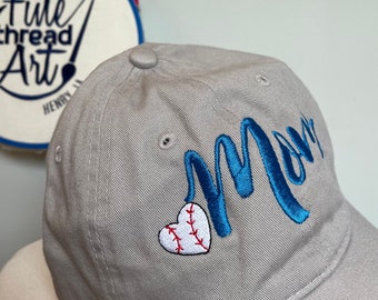 Baseball Mom Softball TBall Tee Ball Mothers Day Gift Hat Southern Baby Shower Gift Ladies Mom Mama Mommy Royal Blue Gray Little League