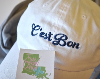 Quick Ship Louisiana C'est Bon Baseball Hat Dad Hat Ladies Men Cajun Fleur de Lis Parade Krewe NOLA Lafayette Zydeco French Festival