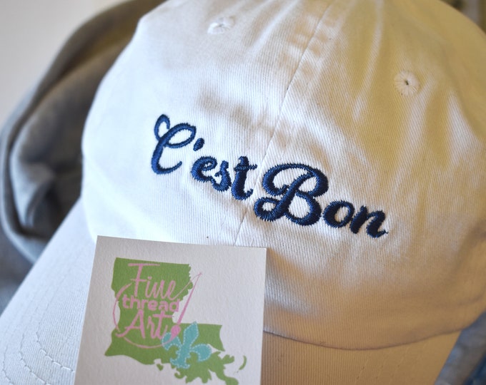 Quick Ship Louisiana C'est Bon Baseball Hat Dad Hat Ladies Men Cajun Fleur de Lis Parade Krewe NOLA Lafayette Zydeco French Festival