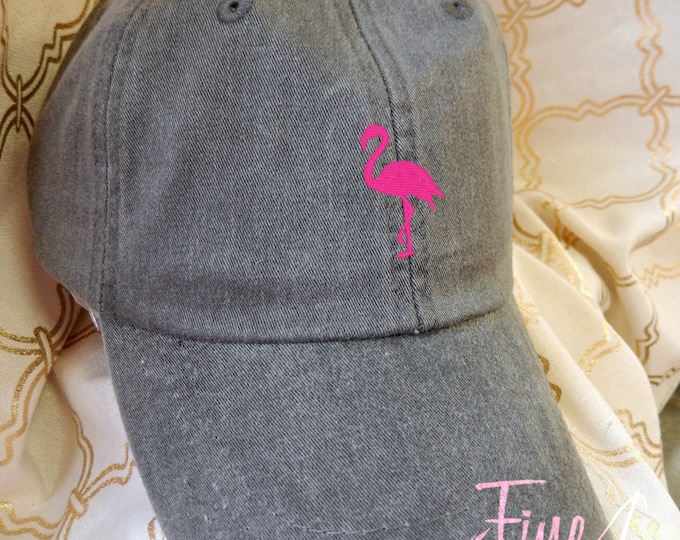 Kids or Adult Ladies Size Flamingo Mini Design Baseball Cap Hat Leather Strap Beach hat Vacation Bachelorette Wedding Bridesmaid Cruise Vaca