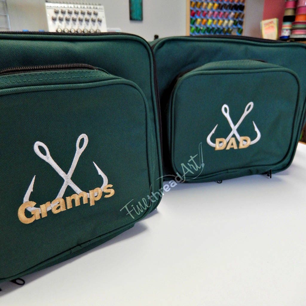 Fishing Tackle Box Bag in Dark Green with Monogram or Name