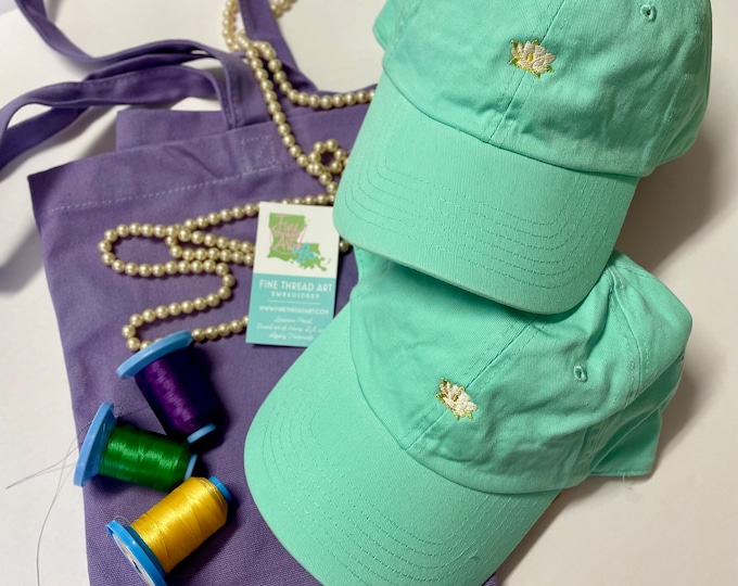 Quick Ship  Magnolia Flower Louisiana Mardi Gras Hat Southern Mint Sea Foam Green Unisex Dad Hat Ladies Men Size Louisiana Cajun Lafayette