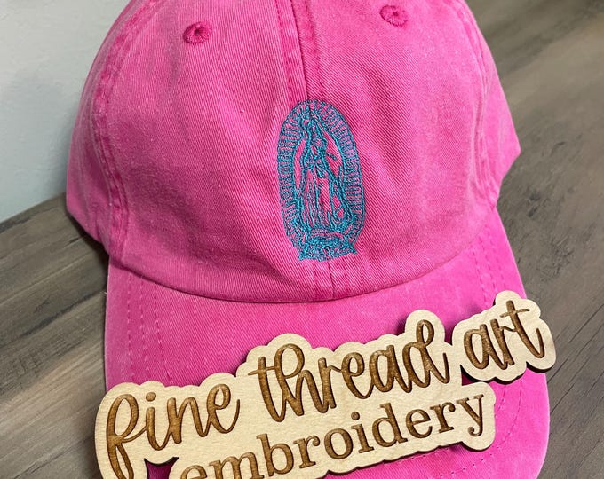Our Lady of Guadalupe Virgin Mary Baseball Cap Hat Custom Catholic Christian Prayer Pray Hope Faith Ave Maria Monogram Rosary