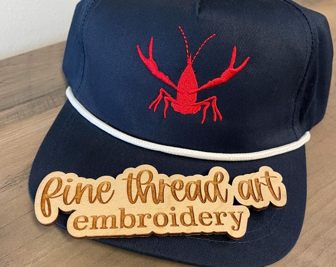 Adult Unisex Crawfish Rope Baseball Cap Hat Louisiana Cajun Bayou Lafayette Little Lobster Rice Farmer Mud Bug
