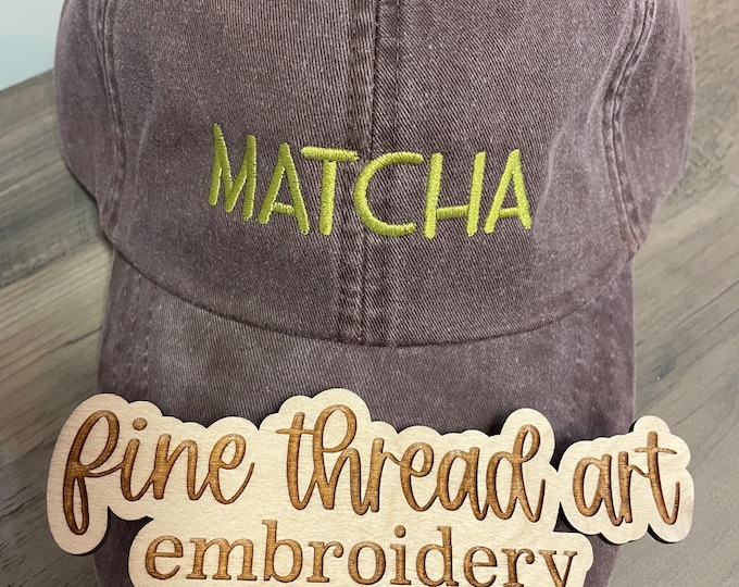 Adult Unisex Matcha Baseball Cap Hat Classic Cottage Cafe Tea Coffee