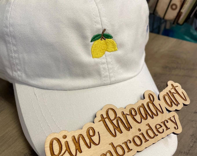 LADIES Mini Lemon Hat Baseball Cap Hat LEATHER strap Pigment Dyed Italian Summer Italy Citrus Yellow Dolce Vita