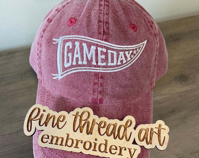 Custom Embroidered Hat Adult Unisex Large Game Day Pennant Hockey Baseball Cap Team Colors High School Sports College Football Mom