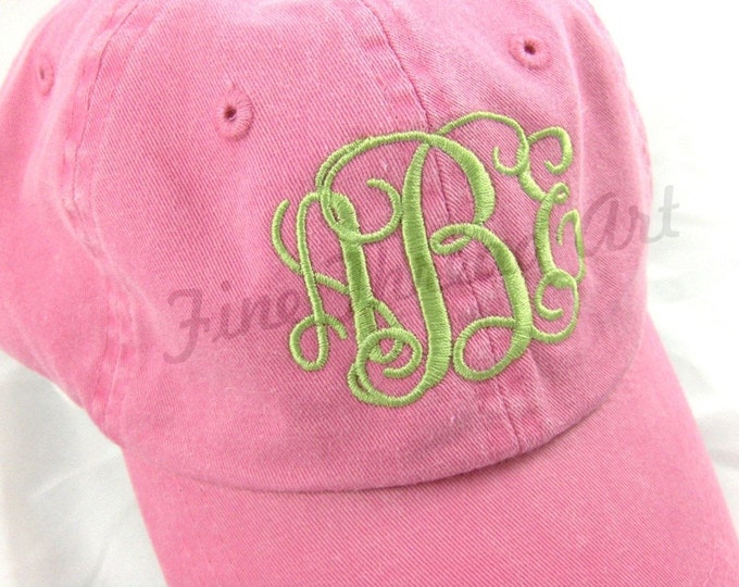 KIDS Monogram Baseball Cap Hat for Girls Boys Youth Size Name Initials Leather Strap Custom Embroidered Personalized Gift