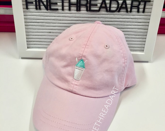 LADIES Snow Cone Baseball Cap Hat LEATHER strap Monogram Preppy Snowball Snow Cone Snocone Shaved Ice SummerBachelorette Snow Ball