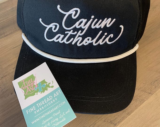 Adult Unisex Cajun Catholic Rope Baseball Cap Hat Snap Back Flat Bill Louisiana Cajun  Bayou Lafayette Faith