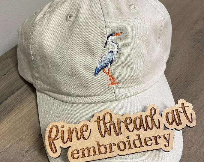 Blue Heron Baseball Cap Hat Unisex Adult Size Summer Vacation Ship Travel Beach Cruise Group Trip Personalized Bird Watcher Swamp Marsh