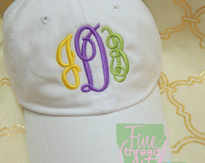 Adult or Kids Mardi Gras King Cake Baseball Cap Hat LEATHER strap Louisiana Cajun Parade Float Krewe Beads Bayou Lafayette New Orleans