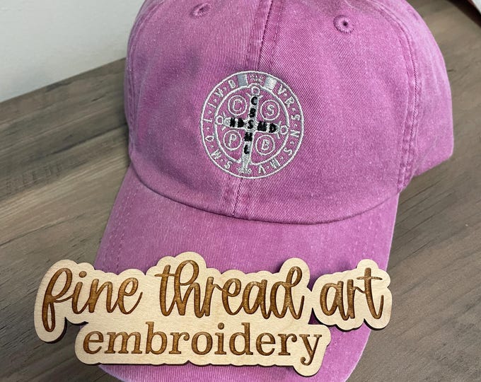 Adult Unisex Benedict Medal Baseball Cap Hat LEATHER strap Benedictine Mary Catholic Christian Prayer Pray Jesus Faith Christ Saint Rosary