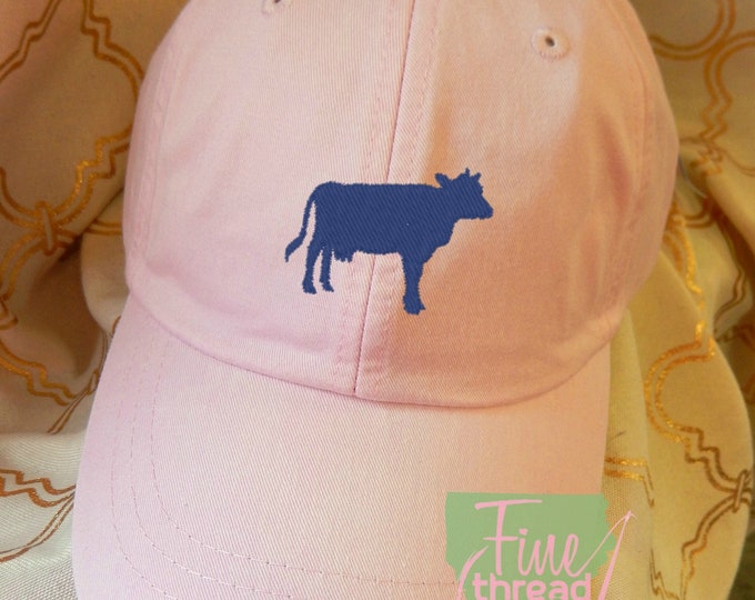 Kids or Adult Ladies Size Cow Mini Design Baseball Cap Hat Leather Strap Beach hat Vacation Farm Heifer Livestock Show Rodeo Calf Milk Cow