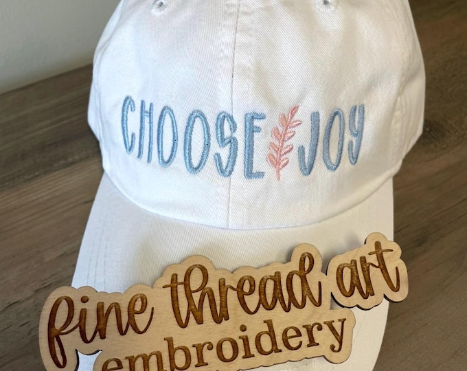 Choose Joy Custom Baseball Hat Cap Floral Inspirational Sympathy Gift Hope Faith