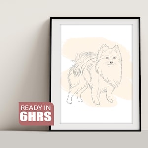 Custom Dog Line Art Portrait, Personalized Digital Pet Memorial, Minimalistic Dog and Cat Drawing, Custom Dog Sketch, Custom Pet Outline