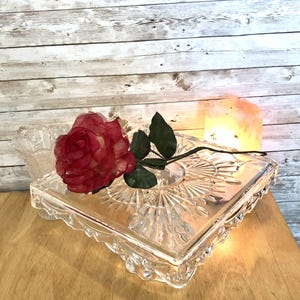 Vintage Shannon Godinger Square Crystal Pedestal Cake Stand Dessert Display