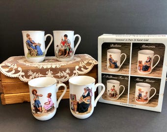 Norman Rockwell Collector's Mugs: Set of Four