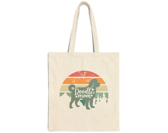 Doodle Mom Cotton Canvas Tote Bag - Dog Lover Gift