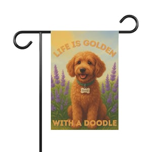 Personalized Golden Doodle Garden Flag: Pet Lover Outdoor Decor
