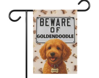 Bandiera Da Giardino Caroline Treasures Con Golden Doodle E Bandiera USA, 27,9x38,1 Cm, Doppio Strato