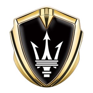 Adesivi Maserati in metallo con scudo, emblema, logo, bombato, lucido, accessori per auto, resina epossidica, distintivo, regalo ideale per bagagliaio, parafango, uomo, papà, lui.