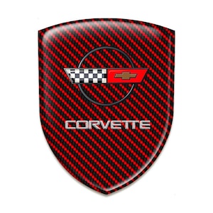 Corvette Emblem Sticker: 3D Domed Resin Decal Badge