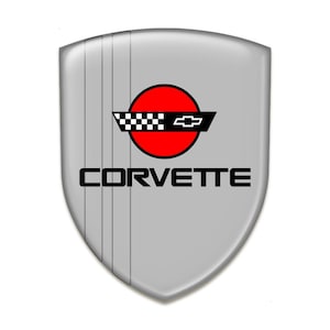 Corvette Emblem Sticker: 3D Resin Domed Decal Badge