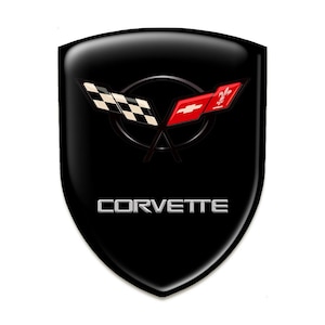 Corvette Emblem Sticker: 3D Resin Domed Chevrolet Decal
