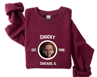Vintage Chucky Sweatshirt: Horror Movie Fan Apparel