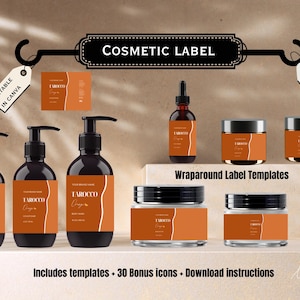 Editable Cosmetic Bottle Label-Template | Minimalist Beauty Product Label | DIY Canva Template – Instant Download, Canva Label Template