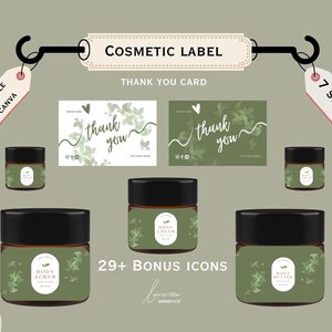 Editable Cosmetic Jar Label Template | Minimalist Beauty Product Label | DIY Canva Template – Instant Download, Canva Label Template