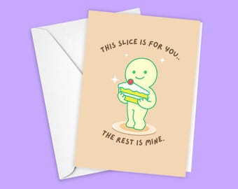 Smiski Birthday Card | A7 Greeting Card, Cute Cake Birthday Card, Smiski Card, Funny Birthday Card, Card for Her, Smiski Lovers