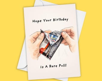 Pokemon Greeting Card – Birthday Card, Hope Your Birthday Is A Rare Pull!