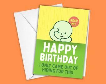 Smiski Birthday Card | Funny A7 Greeting Card for Her