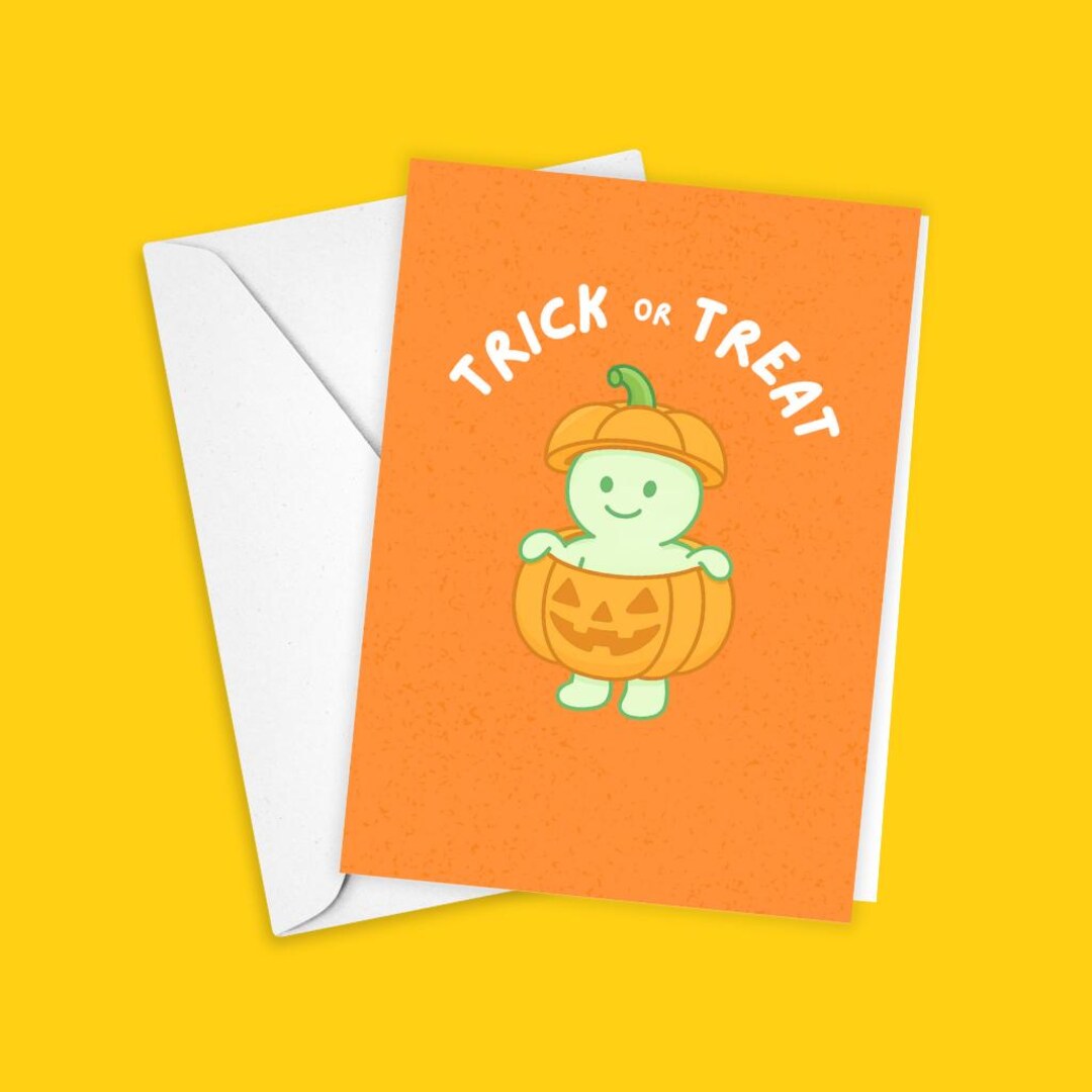 Smiski Halloween Greeting Card: Trick or Treat A7 Card - Etsy
