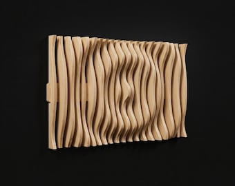 Architectural Parametric Wall Sculpture - RESONANCE | Modern Wooden Abstract Art
