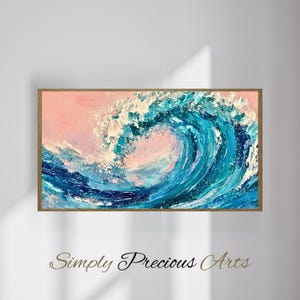Beach Waves Frame TV Art|Frame Tv Summer Art Digital Download | Samsung Frame Tv Art | Neutral Frame Tv Painting | TV Screensaver