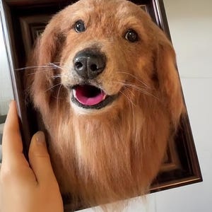 Custom Golden Retriever 3D Needle Felting Portrait Realistic Representation of Your Golden Retriever | Perfect Personalized Pet Gift