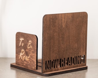 Book stand wood for reading, Wooden book stand, Book holder, Bookmark Stand, Book organizer to be read, Book organizer for desk, Book stand