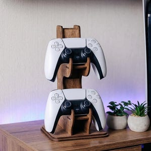 Personligt stativ för spelkontroller i trä, anpassad PS Xbox-hållare bild 3