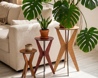 Midcentury Modern Blumenbank Nussbaum Blumenbank | Blumenampel | Pflanzlich | Pflanzenregal | Blumentopfständer| Blumenständer für drinnen
